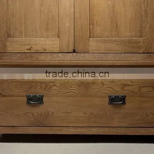 Rustic Range Bedroom Furniture of Solid Oak 2 Doors Wardrobes thumbnail-4
