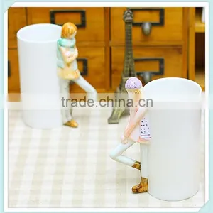 Ceramic Couple Mug With Unique Handle for Love Souvenie thumbnail-3