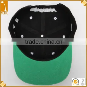 Custom 6 Panel Green Underbrim Snapback Baseball Caps thumbnail-3