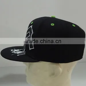 Contrast Button Embroidery SNAPBACK Flat Bill Hat thumbnail-2