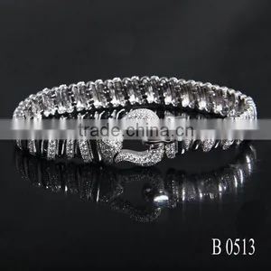 925 Sterling Silver Nice Zircon Diamond Bracelet thumbnail-1