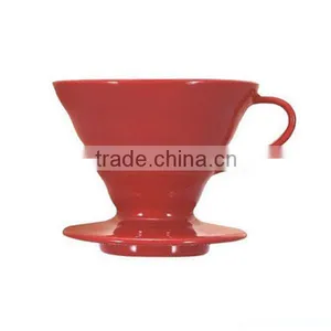 Promotional Red Kitchenware Custom Ceramic Coffee Dripper thumbnail-1