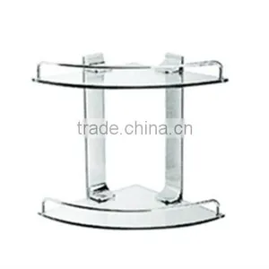 WT-1302 Glass Bathroom Corner Shelf thumbnail-1