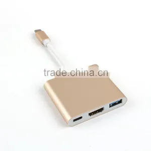 3 In 1 USB Type C To HDMI Adapter USB-C Hub for New Mackbook thumbnail-1
