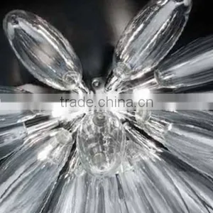 Pendant Light With Hotel Lobby Glass Column Modern Chandeliers thumbnail-5