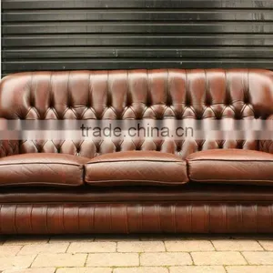Antique Cigar Brown 3 Seater Sofa thumbnail-1