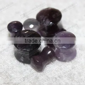 Natural Amethyst Double Flare Gemstone Ear Plugs,ear Piercing Plugs thumbnail-6