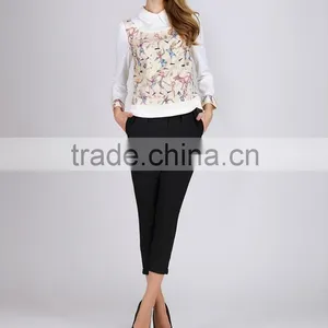 PRETTY STEPS 2016 China Different Types of Blouse Designs Spring New Design Print Casual Lady Blouse thumbnail-5