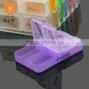 Wholesale Clear Cute Round Plastic Weekly 7 Days Pill Box thumbnail-4