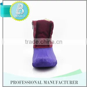 Newest Design Low Price 100% Natural Rubber Cheap Rain Boots With Fur Lining thumbnail-2