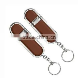 Leather Material Commercial Memory Stick 32GB 64GB Key Chain Pendrive thumbnail-1