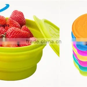 Eco-friendly Food Grade Silicone Collapsible Bowl With Lid thumbnail-6