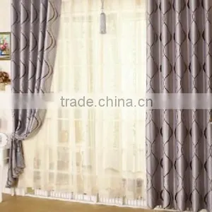 100% Poly Sun-shading Jacquard Blackout Fabric Flame Retardant Blackout Fabric for Living Room thumbnail-1