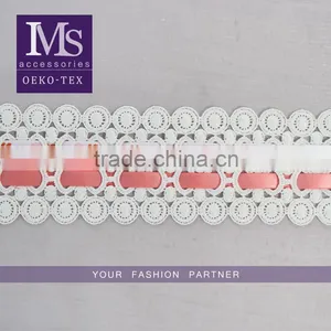 Special Design 7.5cm Lace Composite Wholesale Ribbon With Jacqurd Webbing thumbnail-1