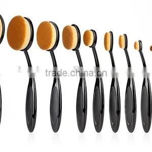 New Hotsell High Quality Oval Tooth Shaped Professional Makeup Brush 10 Pcs/set thumbnail-1