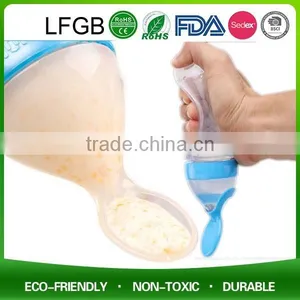 90ml Food Grade Soft Silicone Baby Rice Cereal Spoon Feeding Bottle Squeezing Pacifier thumbnail-5
