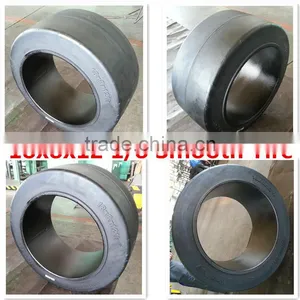 China Factory Supply Hot Sales Top Quality Press on Tires Smooth Pattern Tire 18x8x12 1/8 for Port Container Trailers thumbnail-1