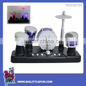 Kids Plastic Jazz Drum Set Toy,finger Touch Drum Toy With Light thumbnail-1