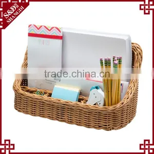 Chic Dividers Design Rattan Handcraft Office Storage Basket Pen Holder thumbnail-1