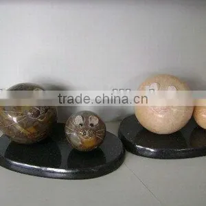 Double Mouse Marble Stone Sculpture thumbnail-1