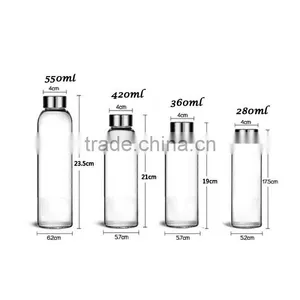 Haonai Sports Glass Water Bottle Custom Logo With Lids and Sleeves thumbnail-6
