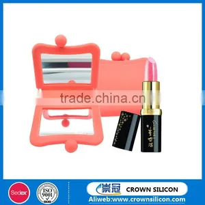 Promotional Candy Color Square Fold Makeup Silicone Mirror thumbnail-1