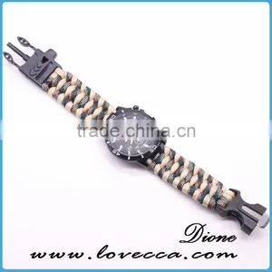 Outdoor Survival Waterproof Hot Selling Fashion Compass Watch Paracord Bracelet With Fishing Bag thumbnail-5