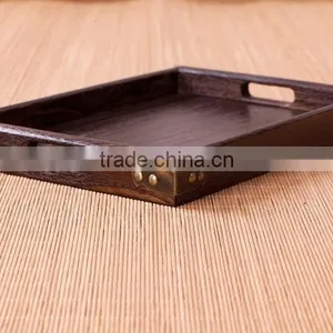 Wooden Tea Tray ,retro Large Solid Wood Dinnerware Rectangular Tray thumbnail-3
