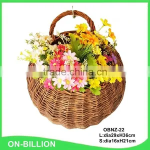 Handmade Decorative Garden Hanging Rattan Flower Basket thumbnail-1