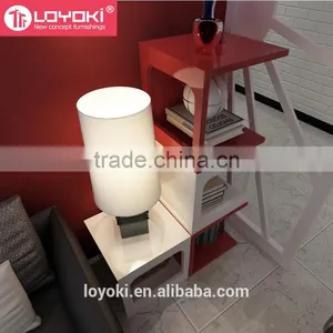 New Design Colorful Wood Sofa Side Table Multifunction Assembly Cube Bookshelf High Quality Glossy MDF Wood Coffee Table thumbnail-2