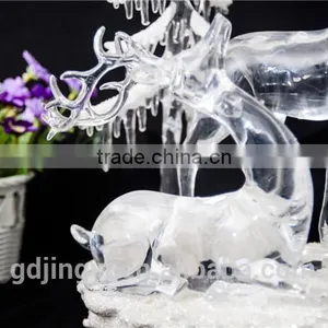 Clear Standing and Crouching Deer and Tree With LED Light for 2015 thumbnail-6