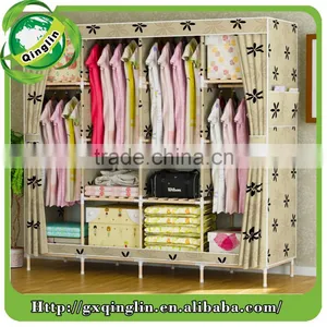 Huge Size With Side Pockets Non-woven Fabric Portable Folding Wardrobe thumbnail-1