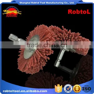 75mm Circular Abrasive Hex Shank Nylon Filament Wheel Shaft Mounted Spindle Deburring Rust Crimped Twist Knot Bowl Non Spark thumbnail-4