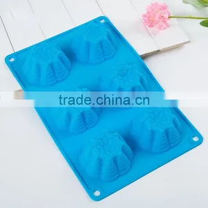 6-Cavity Blossom Cake Wholesale Silicone Chocolate Moulds For Cupcakes Silicone Mold Baking Tools thumbnail-2