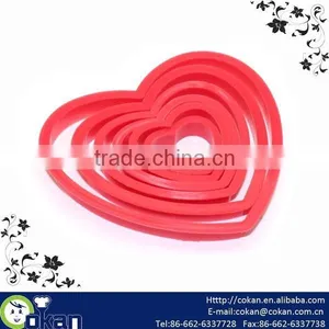 6pcs Heart Shape Plastic Cookie Cutter Set,Cookie Mould Set,Biscuit Cutter CK-CM0537 thumbnail-1