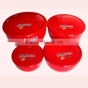 Four-piece Food Grade Bi-Color Plastic Microwave Bowl With Lid thumbnail-3