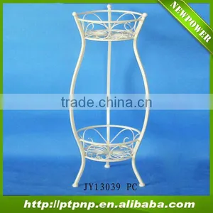 Shabby White Flower 2 Tier Flower Pot Stand thumbnail-1