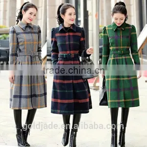 2017 Wool Long Knee Length Women Overcoat Winter Coat Long Winter Coats For Women thumbnail-1