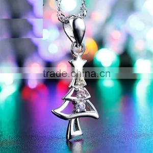 Christmas Gift 100% 925 Sterling Silver Charms Christmas Tree Pendant thumbnail-1