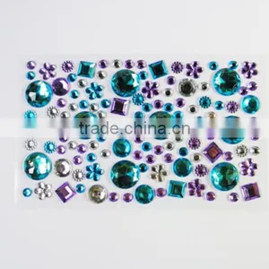 Colorful Self Adhesive Gems Custom Diamond Acrylic Rhinestone Sticker thumbnail-1