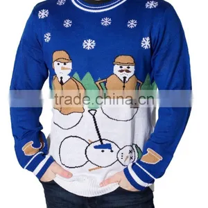 Hot Selling Christmas Clothes Men Woolen Sweater Designs Long Sleeve Pullover thumbnail-3