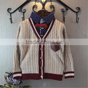 High Quality Cotton Cardigan Sweater Sample Design Primary School Uniform thumbnail-2