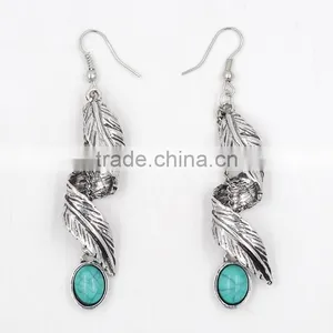 Zm53244a Vintage and Classical Green Color Diamond Drop Style Silver Earrings thumbnail-4