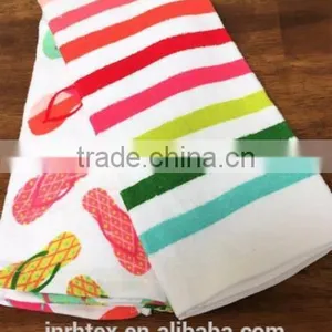 Set of Colorful Sandals & Stripes Gourmet 100% Cotton Kitchen Tea Towels thumbnail-3