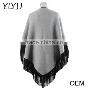 Women Winter Knitted Cashmere Poncho Capes Shawl Cardigans Sweater Coat thumbnail-2