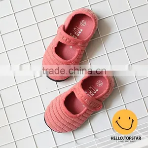 Canvas Fabric Girl Shoes, Magic Hook and Loop Kids Shoes thumbnail-2