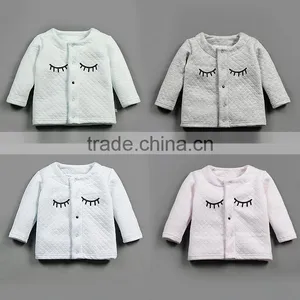 2017 Wholesale Baby Kids Girl Eyelash Coat Baby Tops o Neck Children Wear Out Clothes thumbnail-1