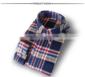 2015 New Brand Autumn Flannel Mens Plaid Warm Fashion Shirt thumbnail-1