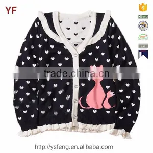 2015 New Design Girl Cardigan Sweater Scallop Trim Children Wear Cardigan thumbnail-1