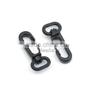 B1306-13mm Black POM Plastic Spring Snap Clip Hooks Carabiner Paracord Strap Hooks Rotary Hooks Swivel Snap Hook thumbnail-1